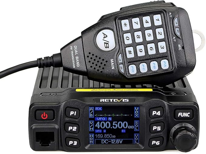 Retevis RT95 Mobile Ham Radio, Dual Band Mobile Radio, Chirp, Dual Speaker, Rotatable LCD Display, 2m 70cm Ham Radio Base Station, Mobile Transceiver with Cable