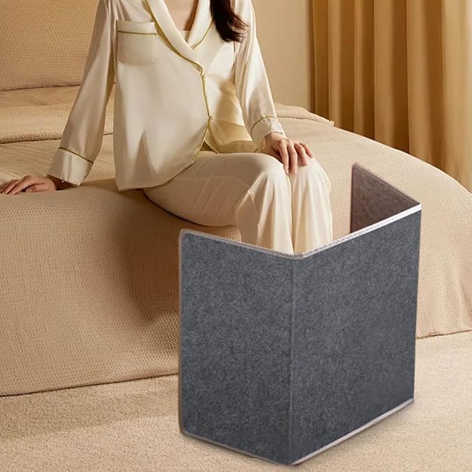 Foldable Under-Desk Leg Warmer, Portable Foot Heater for Office & Home with Soft Blanket, 5 Temperature Settings, 5-Second Rapid Heating, Quiet Electric Foot Warmer for Women and Men (Grey)
