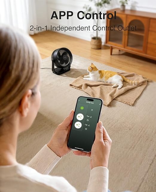Dual Smart Plug 15A, GHome Smart Plugs Work with Alexa and Google Home, 2-in-1 Compact Smart Outlet Timer with APP Remote Control, 2.4GHz Wi-Fi Only, No Hub Required, FCC Listed, 2 Pack