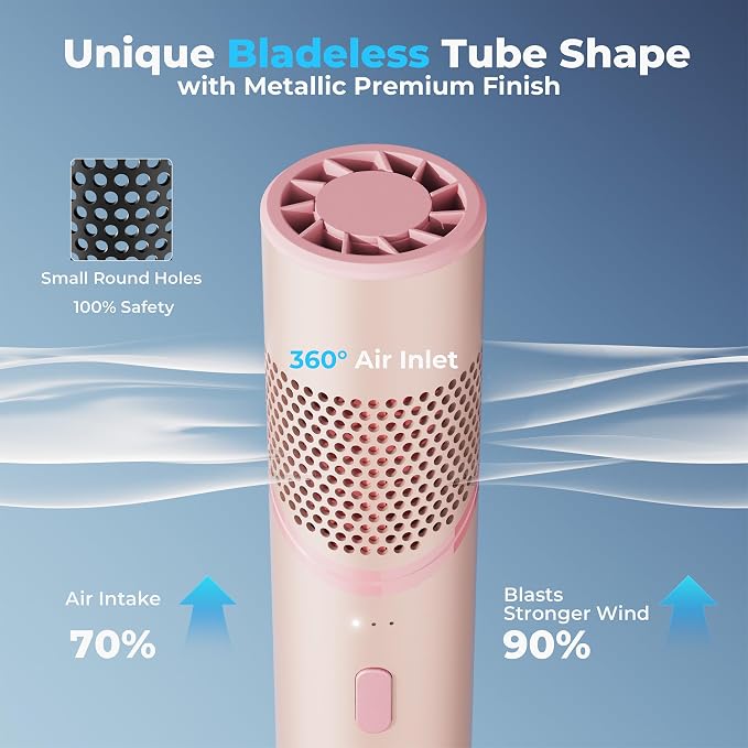 AMACOOL Portable Handheld Turbo Fan with Rotatable Head, Gifts for Mother Mom Wife Her Girl, Metal Tube Body with 14000RPM, Mini Yet Powerful Pocket Fan for Women Makeup Beach Travel Essentials 2026