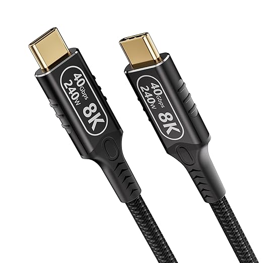short usb c to usb c cable 1ft Compatible With Thunderbolt 4 and Thunderbolt 3,usb4 cable 40gbps data,240W fast charging,Single 8K/Dual 4K Video,usbc male to male for Monitor, apply to Hub,Smartphone.