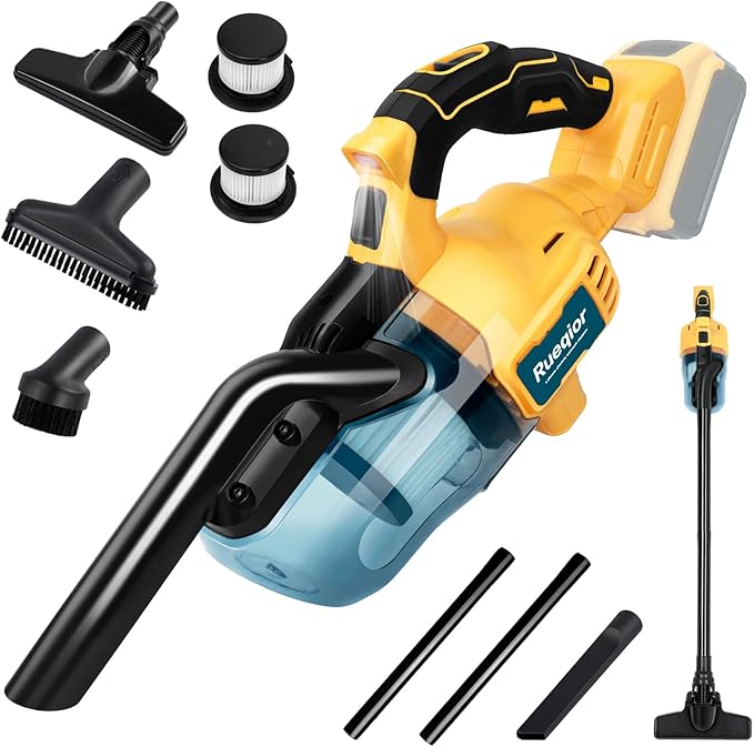 Cordless Vacuum Compatible with DeWalt 20V Battery, 5 in 1 Handheld Electric Vacuum Cleaner with 400W Powerful Motor, 46 CFM Portable Hand Vacuum for Home Pet Hair, Car (Battery Not Included)