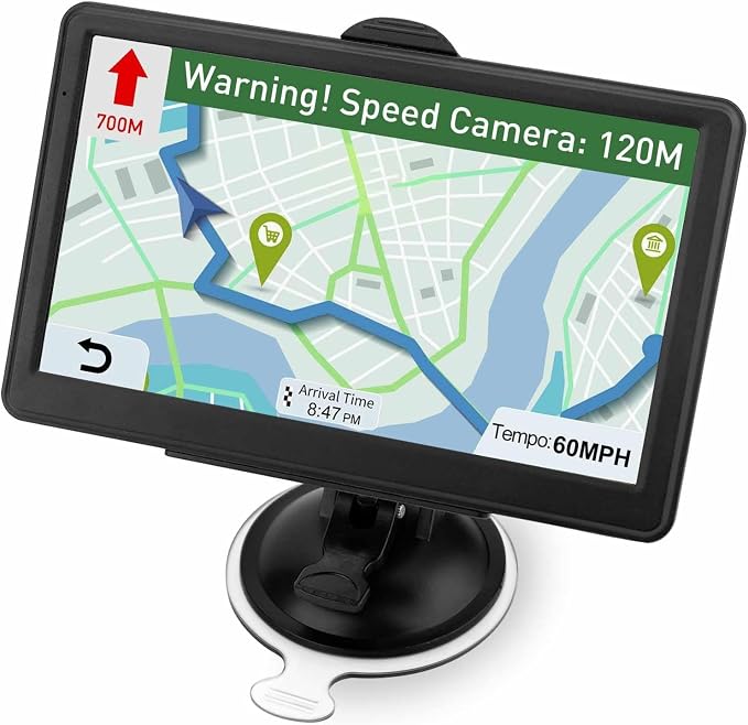 GPS Navigator for Car Truck RV - Navigation System, 2025 America/Canada/MX Maps Free Lifetime Update, Voice Guidance, Speed and Red Light Warning, 7 Inch Touchscreen Vehicle GPS para carros Trucker