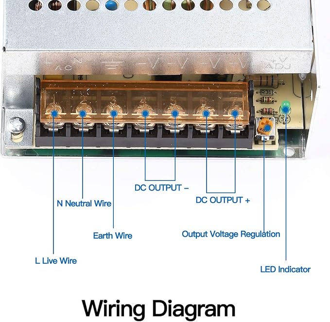 20A 250W 12V DC Power Supply, Universal Regulated Switching AC 110V/220V to DC Converter (SMPS) Transformer Driver Adapter for LED Strip Lights, CCTV Camera System, 3D Printer, Radio, Computer Project