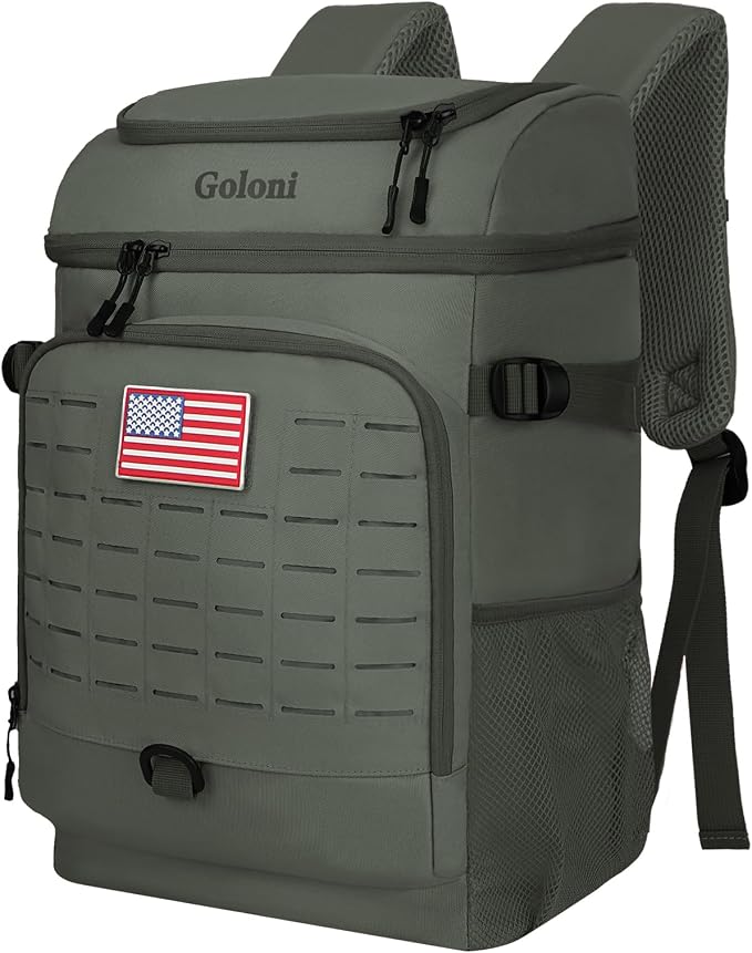 Cooler Backpack, 30 Can Backpack Cooler 4-Sided Cold Retention Technology, Lightweight & Hands-Free for Beach, Camping