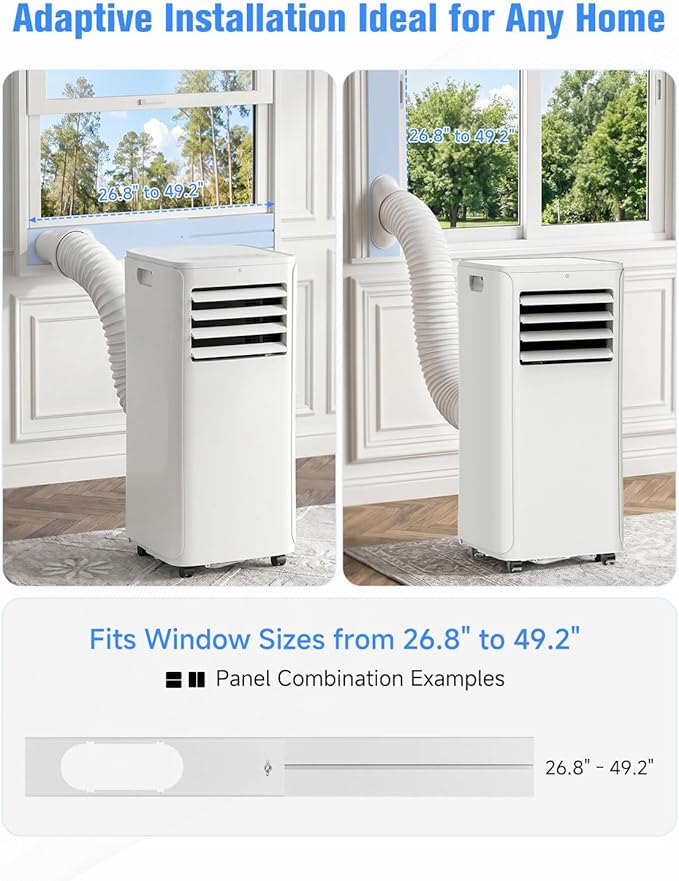 12000 BTU Portable Air Conditioner, 3-in-1 AC Unit with Dehumidifier & Fan Mode, Quiet Operation for Bedroom, Cools up to 550 sq.ft, 24-Hour Timer, Remote & Window Installation Kit Included