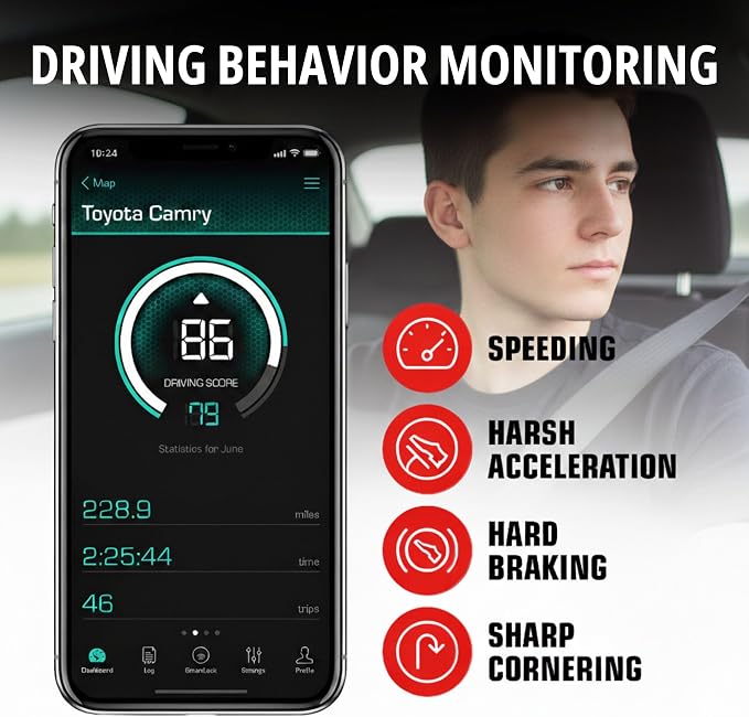CARLOCK Anti Theft Car Device - Real Time 4G Car Tracker & Car Alarm System. Comes with Device & Phone App. Tracks Your Car in Real Time & Notifies You Immediately of Suspicious Behavior.OBD Plug&Play