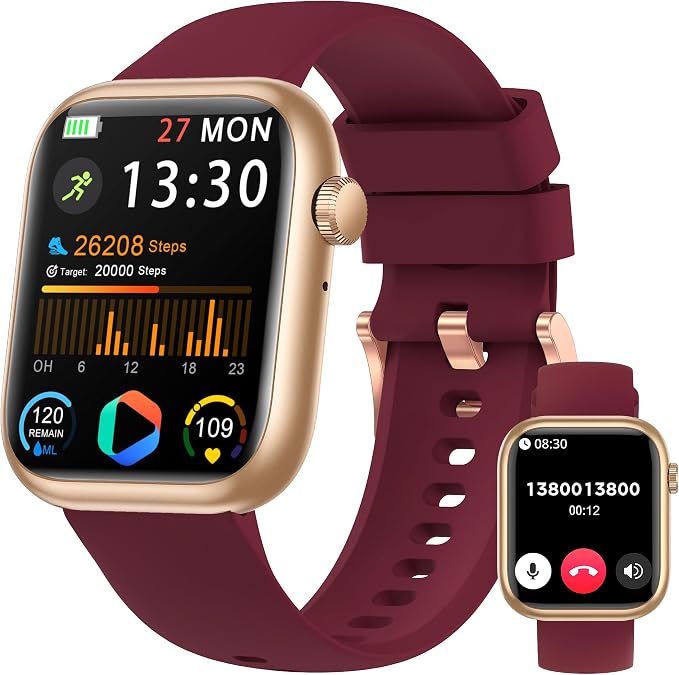Smart Watch for Men Women(Answer/Make Call), 1.83" Fitness Watch with Heart Rate/Blood Pressure/Blood Oxygen, Pedometer, Sleep Tracker,120+ Sport Modes, IP68 Waterproof Fitness Tracker for Android iOS