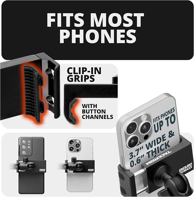 Tackform Link Vent Mount Universal Phone Holder - Compatible with BlueCruise, 2021-2025 Ford F150 & Raptor, 2023-2025 Ford Super Duty | Aluminum | Zero Slip | 3.5" Arm | Orange