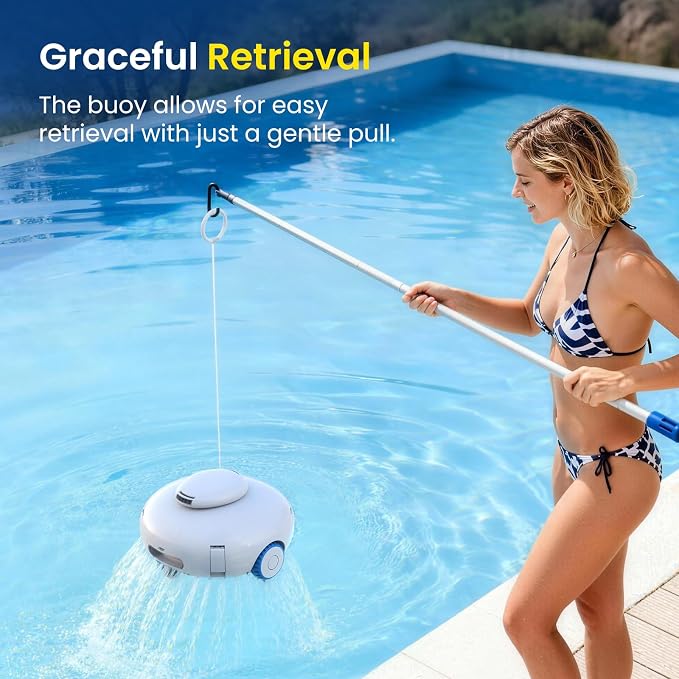 [2026 New] AQUVII K2 Pool Robotic Pool Cleaner, 120-Min Runtime, Powerful Suction for Above Ground & In-Ground Flat Pools up to 1140 Sq.ft, Self-Parking, Lightweight
