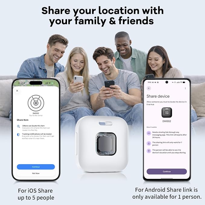 Hoxe Dual System (iOS & Android) Air Tracker Tags 4 Pack, 2026 New Key Finder Tracker Tag Work with Apple Find My & Google Find Hub App, White Smart Tag Suitable for Key, Bag, Luggage, Pet, Car, etc
