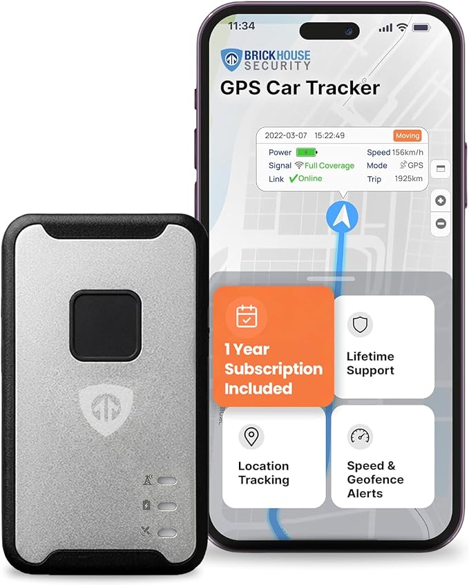 Brickhouse Security Spark Nano 7 GPS Tracker for Vehicles - Covert Car Tracker Device and Fleet GPS Tracker - GPS Tracking Device with App and 4G LTE Coverage in North America - Subscription Required