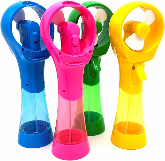 Handheld Misting Fan Portable Rechargeable Water Spray Fan for Outdoor Adventures, Travel and Pool (Blue/Green/Yellow)
