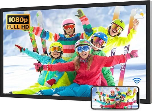 32-inch Digital Photo Frame Large-Picture-Frame - FHD IPS, Dual-WiFi, Remote Control, Smarthphone Sync Screen, Load Photo from Phone via APP Email, Free Cloud,Wall Mounted for Photo Gallery Home Decor