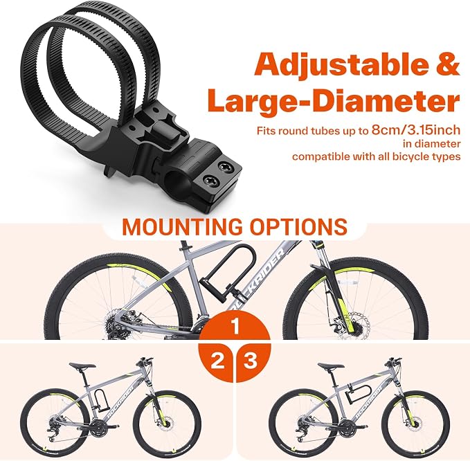 Sportneer Bike Lock: Heavy Duty Bike U Lock with 6ft Security Steel Cable - 18mm Shackle Bicycle U-Locks with Keys and Sturdy Mounting Bracket for Road Mountain Bike Bicycle, Size 11.5''x6.25''