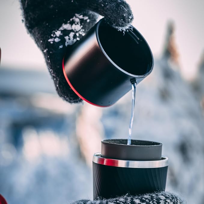 Cafflano Klassic : All-in-1, Drip Kettle+Grinder+Permanent Stainless Filter Dripper+Double-wall Tumbler, Pourover, Coffee Maker for Camping & Travel