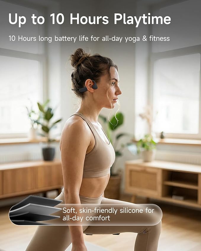 Swimming Headphones, Bone Conduction Headphones, Built-in MP3 Player with 32GB Memory, 10H Playtime, Bluetooth 6.0, IP68 Waterproof Open Ear Headphones for Swimming Underwater, Running, Surfing
