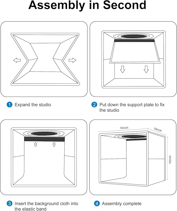 PULUZ Mini Photo Studio Light Box, Photo Shooting Tent kit, Portable Folding Photography Light Tent with CRI >95 104pcs LED Light & 6 Kinds Double-Sided Color Backgrounds for Small Size Products