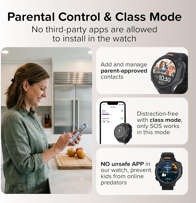 myFirst R2 Kids Smart Watch, 4G GPS Tracker with Video Calling, SOS Safety & Parent App Control, AMOLED Display, Heart Rate Monitor, 5MP Camera, Birthday Gift for Boys Girls Ages 5–12