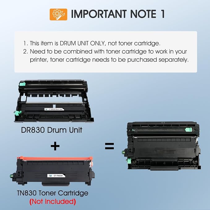 DR830 Drum Unit DR-830 Compatible for DR830 Drum Unit Brother DR 830 DR-830 for HL-L2405W DCP-L2640DW HL-L2400D HL-L2460DW HL-L2460DWXL HL-L2865DW HL-L2480DW MFC-L2807DW Printer (2-Pack，Not Toner)