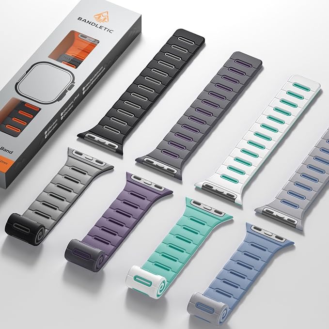 Bandletic Double Sided Magnetic Compatible with Apple Watch Series 10 Band, Durable Strong Magnet Strap Replacement for iWatch Bands 42mm(Series 11/10),41mm(9/8/7), 40mm(SE3/SE2/SE/6/5/4),38mm(3/2/1)