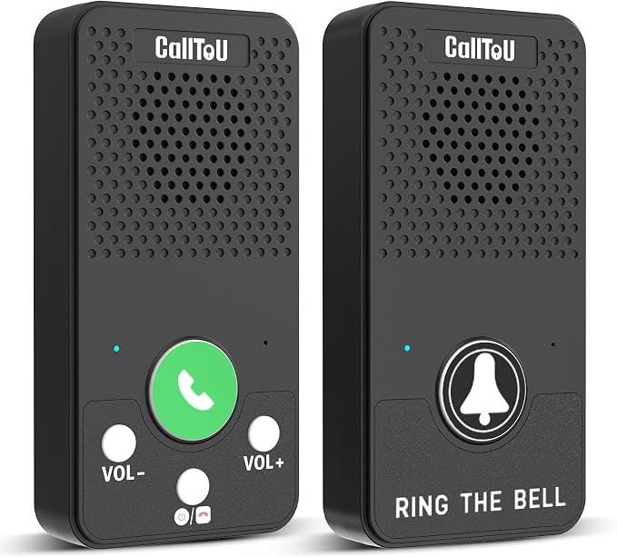 CallToU Full Duplex Intercoms Wireless for Home for Seniors & Caregivers - 500FT Long Range, No Monthly Fee, Waterproof, Easy Install