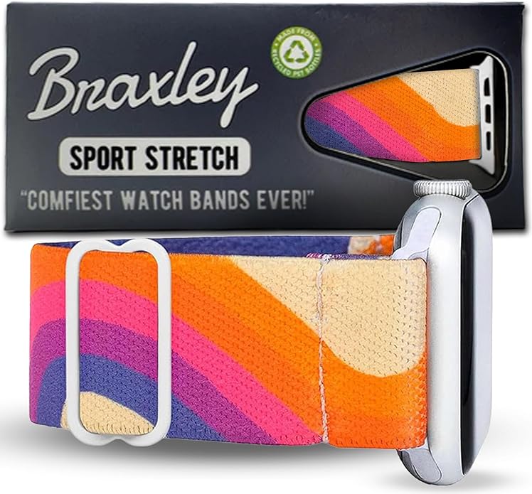 Braxley Bands for Apple Watches - Stretchy and Washable - Adjustable with Apple Watch Bands for Women & Men - Compatible with Apple Watch Series SE Ultra 9 8 7 6 5 4 3 2 1