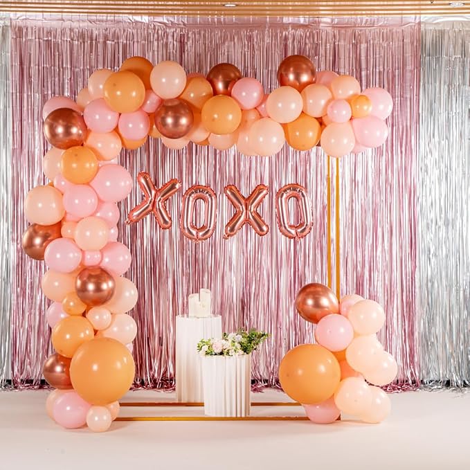 Restaurantware-Balloonify Balloon Garland Set, 1 Party Decoration Kit - 137 Balloons, With Chain, Nude, Pink, & Rose Gold Latex Balloon Arch Kit, Includes Glue Dots- Restaurantware