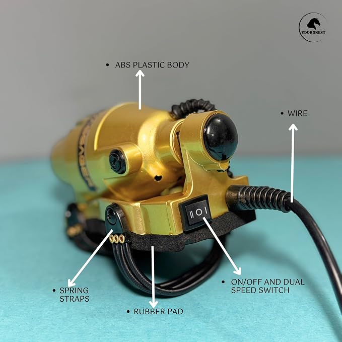 Powerful Double Speed Floating Action for Full Body Massager Corded Electric Powered, Barber Massager Gold