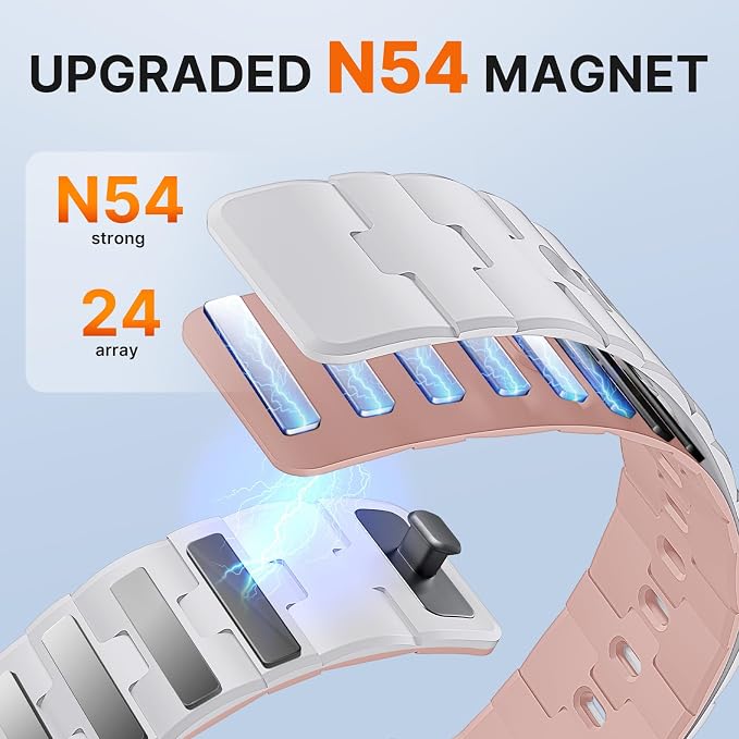Bandletic Magnetic Silicone Bands Compatible with Google Pixel Watch 4/3 45mm Band for Women and Men, Rugged Soft Sport Strap Replacement Wristband