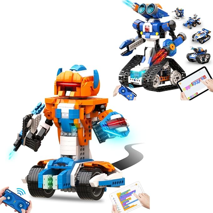 Apitor Robot X 12-in-1 Programmable APP RC Robot and Robot J 6-in-1 Programmable STEM Learning Toy