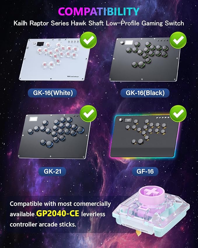 Leverless Controller Arcade Stick GM-16 and Kailh Low Profile Switches