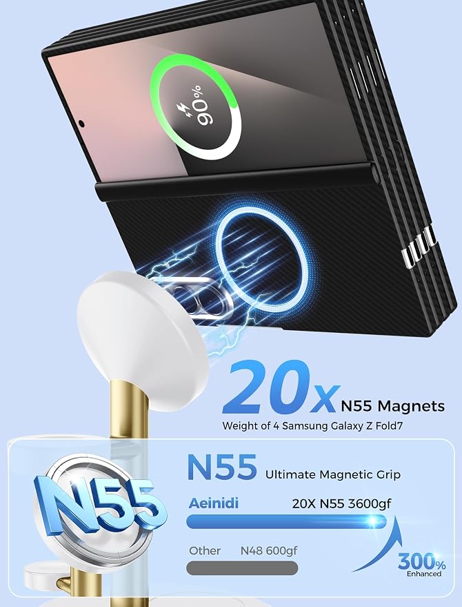 Magnetic Wireless Charger for Samsung, 3 in 1 Super Fast Charging Station Compatible with MagSafe, Phone Charger Stand for Samsung Galaxy S26 Ultra S25 Z Fold/Flip 7, Watch Ultra 8 7 6, Buds 4/3 Pro