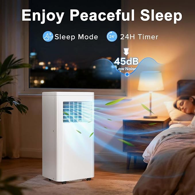 Antarctic Star Portable Air Conditioner 8,020 BTU for Rooms up to 450 Sq. Ft, 4 Modes Portable AC Unit with Cooling, Dehumidifier, Fan & Sleep, Remote Control, 24H Timer & Window Kit for Bedroom