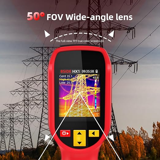BSIDE Thermal Imaging Camera 240×240 Resolution 15 Color Palettes Infrared Thermal Imager -4°F to 1022°F 25Hz Rechargeable Handheld Thermal Camera with Laser Pointer 50°FOV
