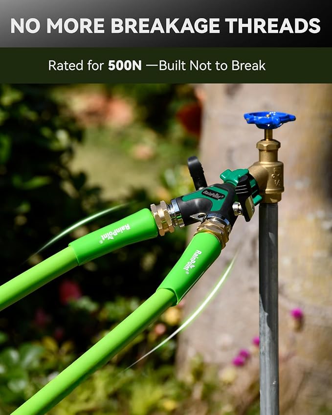 RAINPOINT Sprinkler Hose Timer with 2 Way Heavy Duty Metal Hose Splitter Programmable Watering Timer and 3/4 Inch GHT Y Spigot Splitter with Shut Off Valves for Faucet and Drip Irrigation
