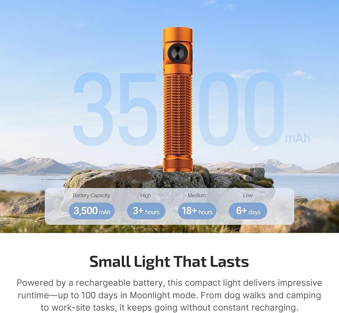 OLIGHT Baton4 Pro EDC Flashlight Rechargeable, 1600 Lumens Small Pocket LED Light with Tactical Switch and Magnetic & USB C Dual Charging, IPX8 for Home Use, Camping, Outdoor and Emergency (Orange)