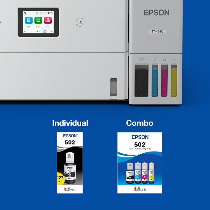 Epson 502 EcoTank Ink Ultra-high Capacity Black Bottle Works with ET-2850, ET-2980, ET-2988, ET-3850, ET-3930, ET-3950, ET-4850, ET-4950 and Other Select EcoTank Models, Pack of 24