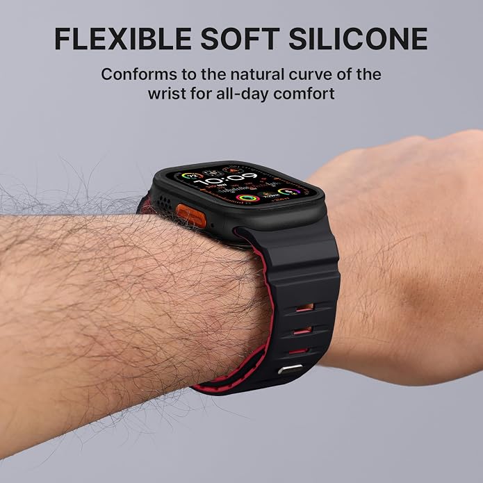 Bandletic Magnetic Watch band Compatible with Apple Watch Bands - Magnet Bands 49mm 46mm 45mm 44mm 42mm Men Women, Rugged Silicone Strap for iWatch Series 11/10/9/8/7/SE3/SE2/SE/6/5/4/3/2/1
