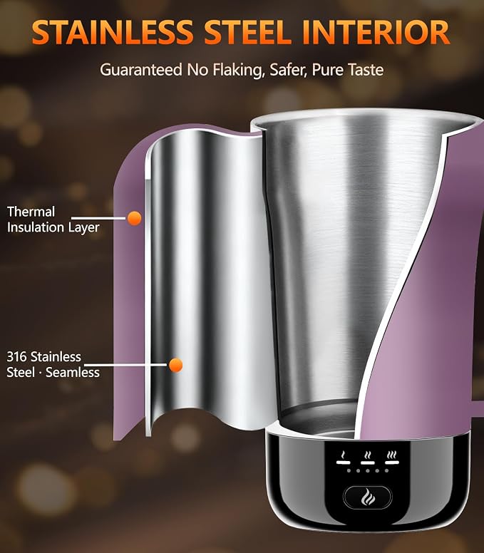 Self-Heating Coffee Mug, 14oz Heated Coffee Mug - Rechargeable Temperature Control Coffee Mug Keep Coffee Hot, Smart Mug Great Gift for Coffee Lovers & Slow Sippers