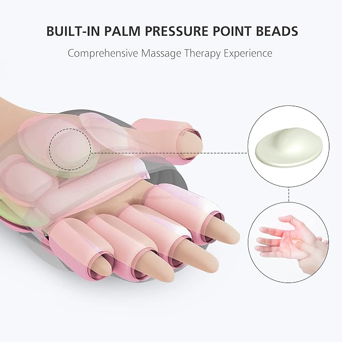 COMFIER Wireless Hand Massager with Heat -3 Levels Compression & Heating,Rechargeable Hand Massager Machine for Carpal Tunnel,【2026】Fathers Day Gift for Men(Black)