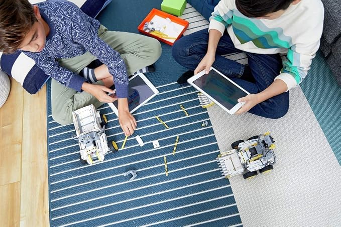 UBTECH JRA0203 JIMU Robot BuilderBots Series: Overdrive Kit/App-Enabled Building and Coding STEM Learning Kit (410 Parts and Connectors), Yellow