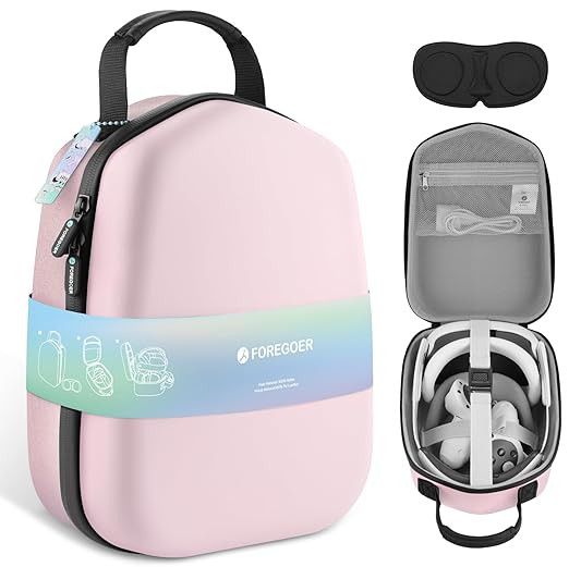 FOREGOER Hard Carrying Case Compatible with Meta Quest 3S/Quest 3/Oculus Quest 2 Official Original, Portable Travel Vision Pro Case for Touch Controllers Accessories
