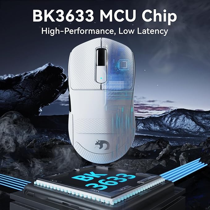MAMBASNAKE M3 Wireless Gaming Mouse, 40K DPI, 39g Lightweight Gaming Mouse, PAW3395PRO Optical Sensor,Tri-Mode BT5.1/2.4G/USB-C PC Game Mice, Programmable Buttons,300mAh Battery for PC/Laptop/Mac/Win