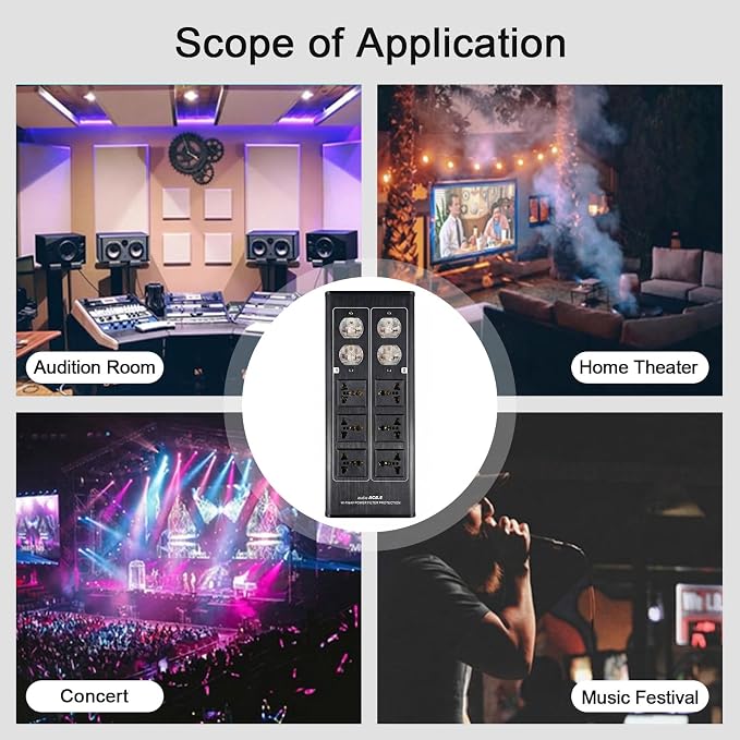 3000W 15A 100-240V AC8.8 Advanced Audio Power Purifier Filter AC Power Socket Video Noise Eliminator/Line Conditioner/Whole Entertainment System Protection