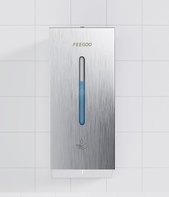 Automatic Wall Mounted Soap Dispenser, 27 fl oz / 800 ml Touchless Sensor Liquid Soap Dispenser, Stainless Steel Commercial Dispenser for Bathrooms and Offices