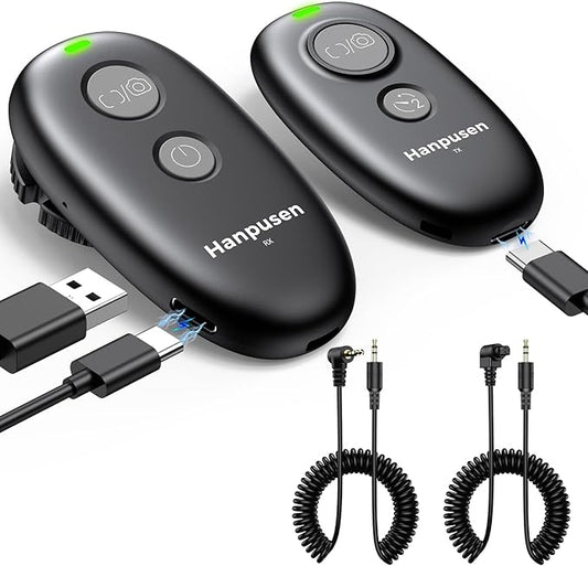 Rechargeable Wireless Camera Remote Control for Canon Rebel T7, R6 Mark II, T6, T5, 850D, R5, R6, R7, R10, R50 V, R100, R3, R5 C, R8, R5 Mark II, R1,1DX Mark III, Upgrade Hanpusen Shutter Release