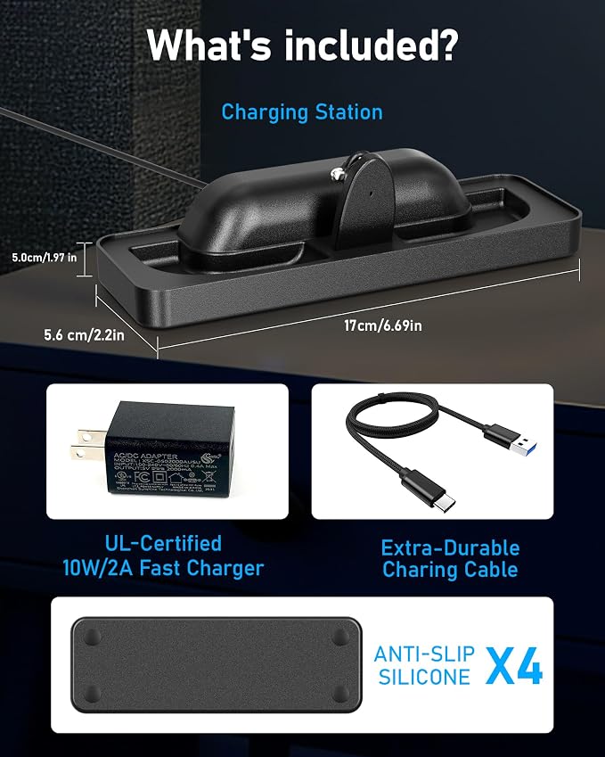 Charging Station Compatible with RayBan & Oakley Meta Smart Glasses（Gen 1&2） – Fast Charger Dock with LED Indicator, Fits Wayfarer, Headliner, Skyler,Blayzer Scriber Optics& HSTN Accessories