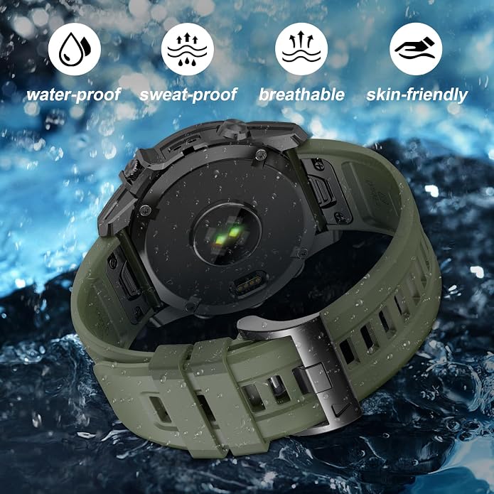 EZMVZKU 26mm Easyfit Straps for Garmin Fenix 8 AMOLED/8 Pro 51mm/7X/7XPro Sapphire Solar Watchands Replacement for Fenix 6X/6X Pro/5X/5X Plus/Enduro 3/2/Quatix 8/epix Pro/Descent Mk3i/Tactix 8 51mm