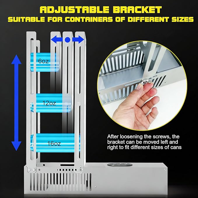 Electric Can Crusher, Automatic Can Crushers for Recycling 8/12/16oz Cans, Auto Cycle Mode, Countertop Can Smasher for Recycling Aluminum Seltzer, Soda, Beer Cans (SILVER)